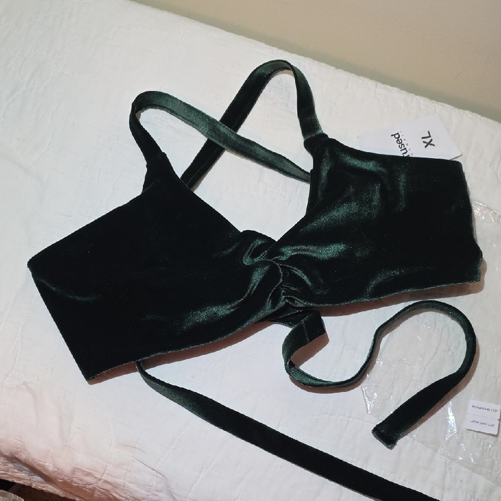 Fused Hawaii Green Sand Luxe Velvet Ktop Bikini Top